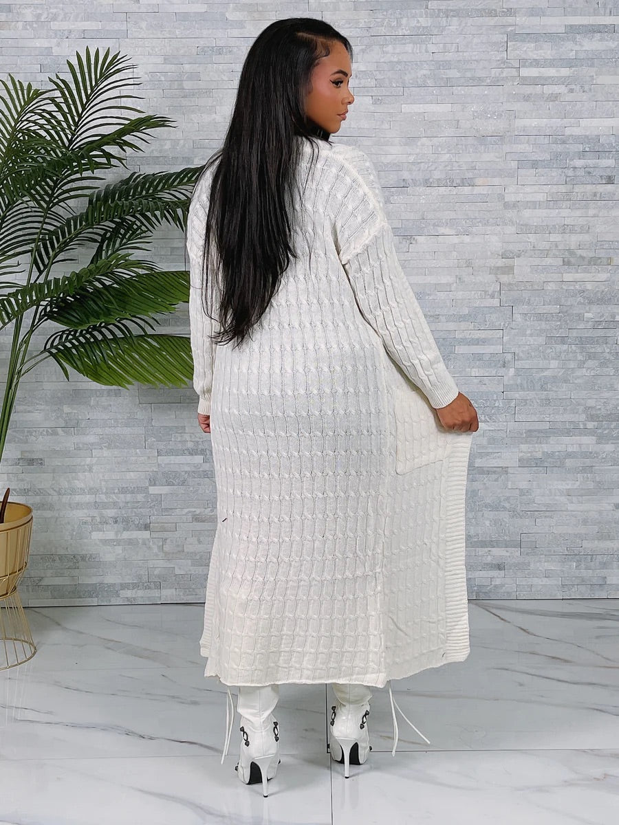 IVORY MAXI CARDIGAN