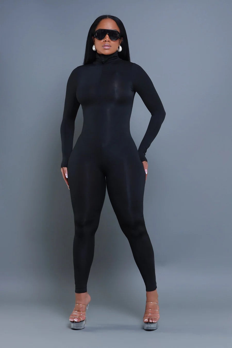 Black Turtle-neck Jumpsuit