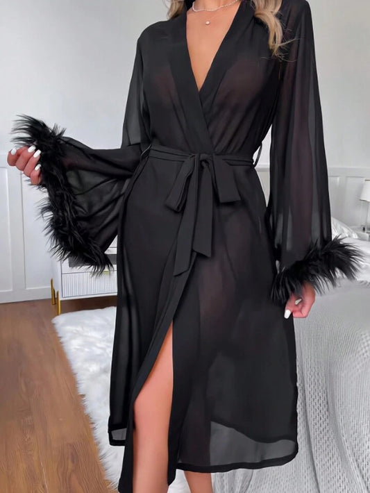 Black fur Robe