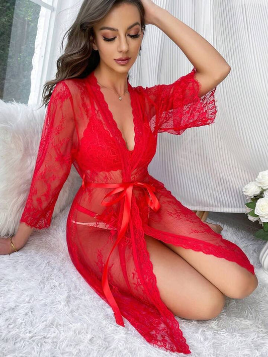 Red lace Robe