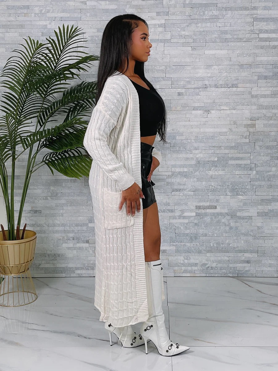 IVORY MAXI CARDIGAN