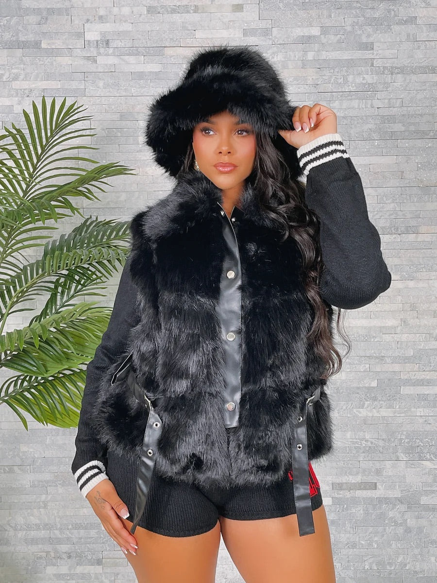 Black FUR VEST