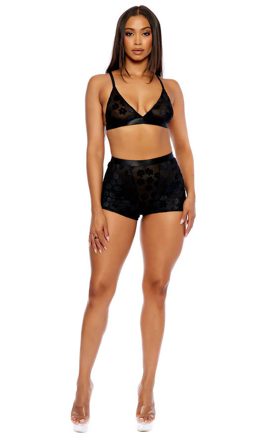 Impress Lavish Black Lace Lingerie Bodysuit with Bra Top and Boyshort Fit